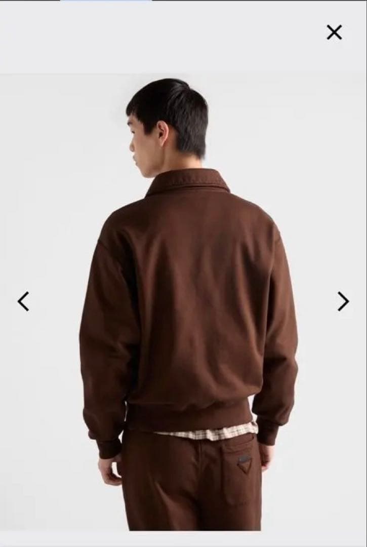 PRADA プラダ　　コットンフリース ポロシャツ　L