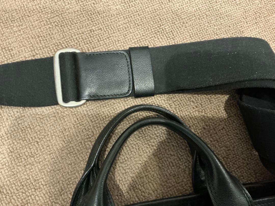【絶版美品】万双黒サンタフェトートバッグショルダーベルト付L