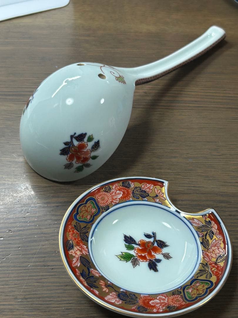 極錦　金彩古伊万里　有田焼其泉窯　お玉杓子