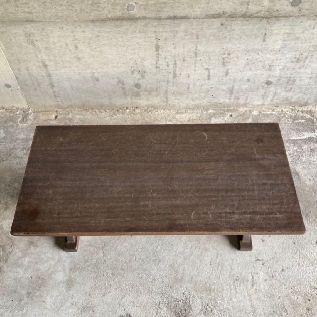 古い味のある文机 座卓 置物台 飾り棚 大型 透かし ハート型 木製 レトロ