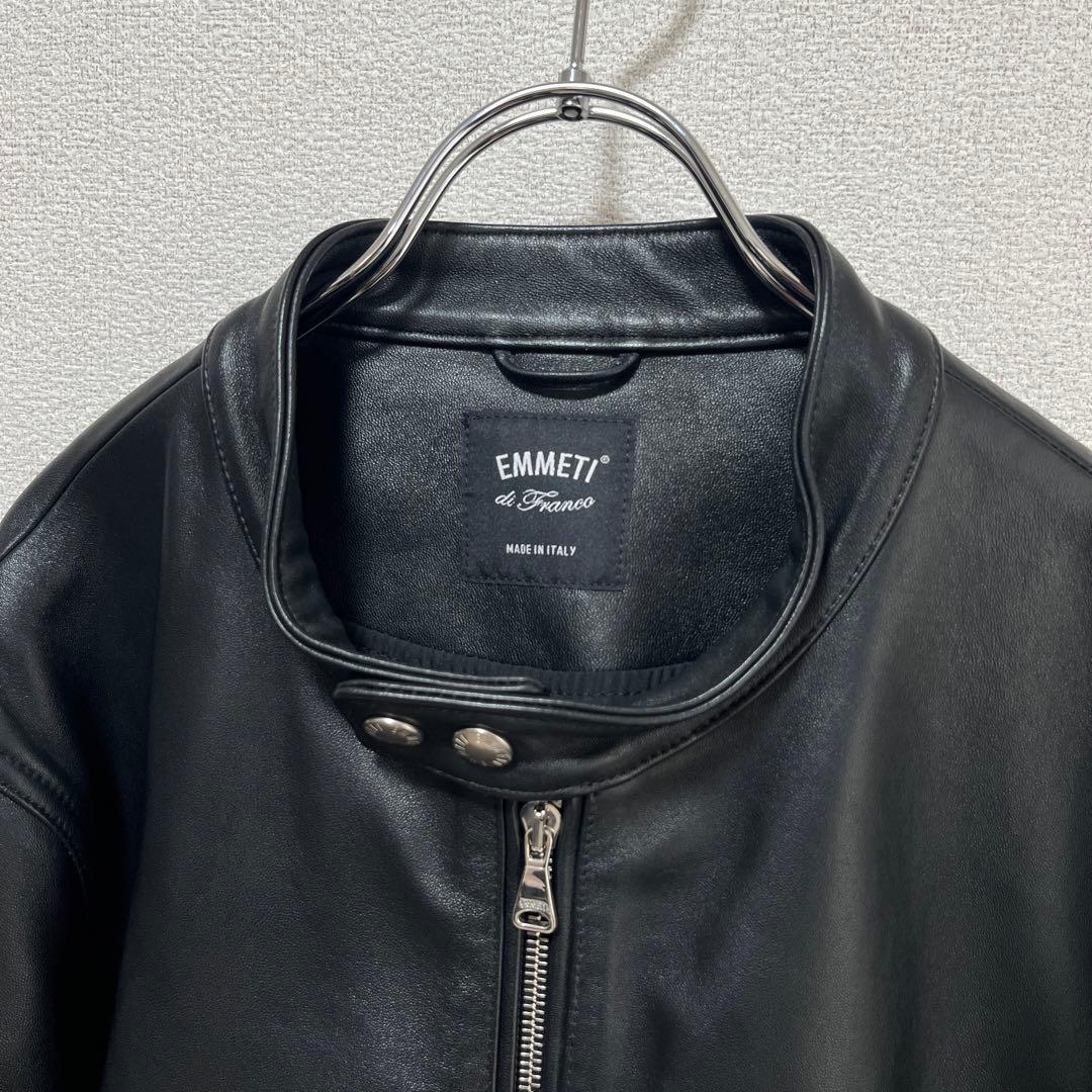 【極美品】EMMETI レザージャケット H UOMO ブラック 52 希少