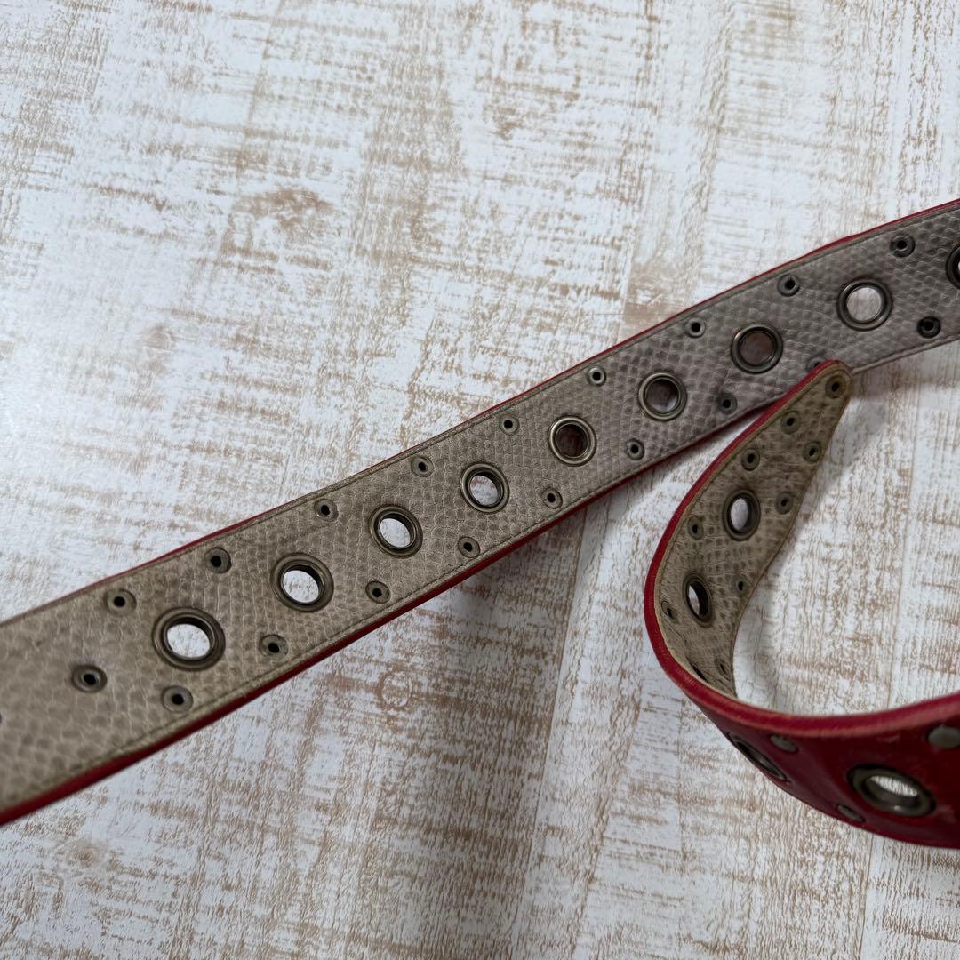 ケムリ kmrii ベルト　レッド　ヴィンテージ　KMRii