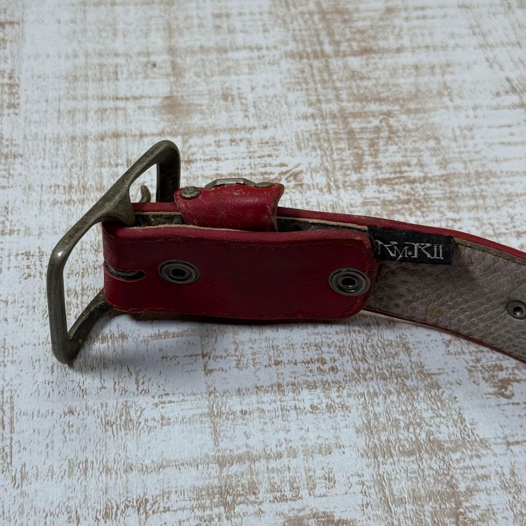ケムリ kmrii ベルト　レッド　ヴィンテージ　KMRii