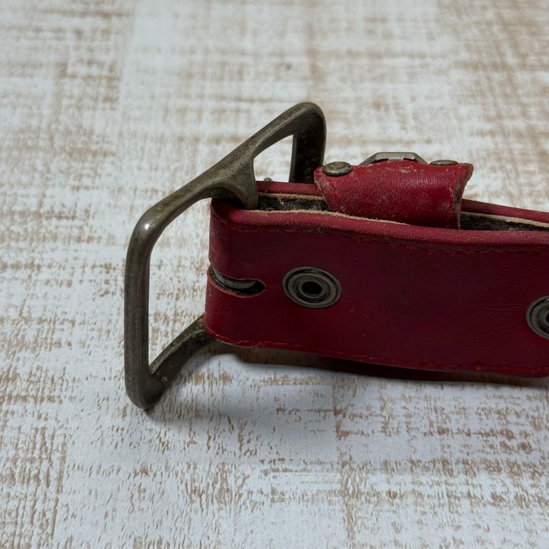 ケムリ kmrii ベルト　レッド　ヴィンテージ　KMRii