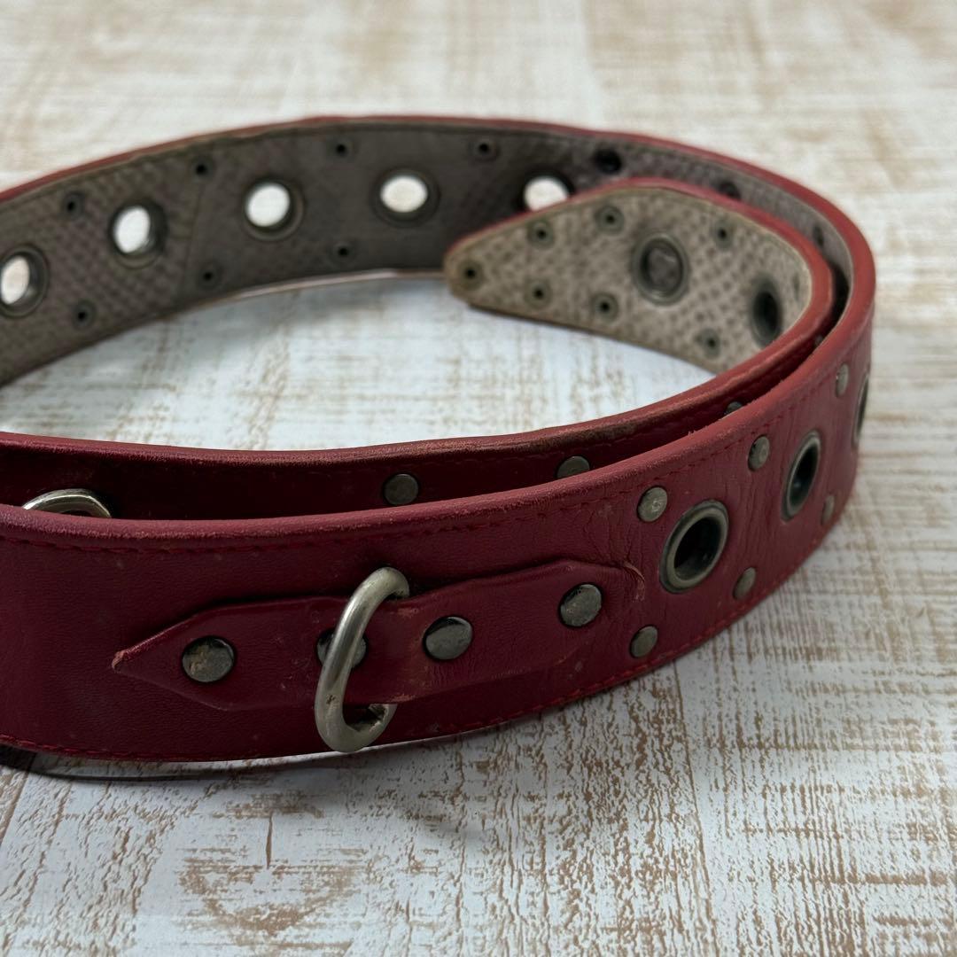 ケムリ kmrii ベルト　レッド　ヴィンテージ　KMRii