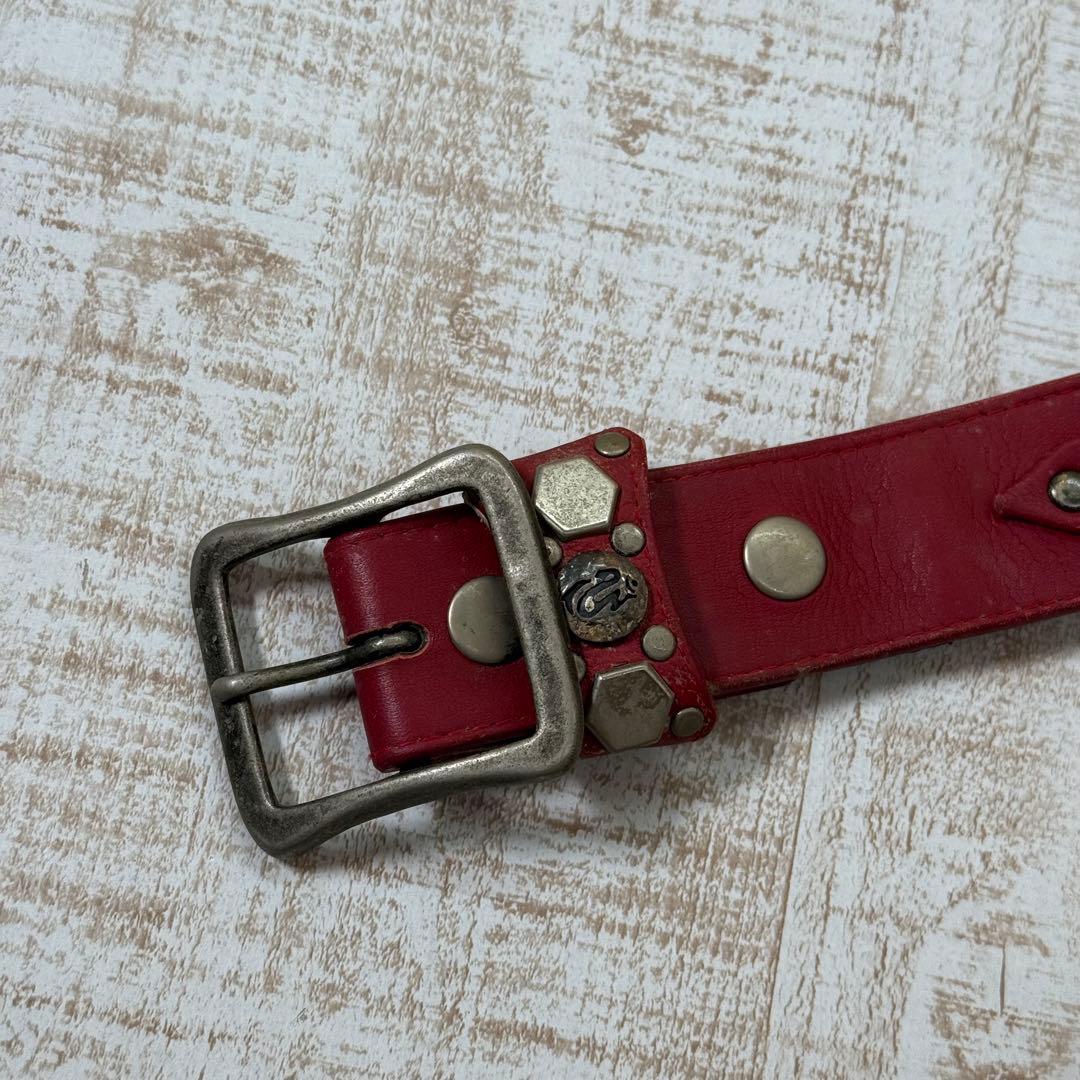 ケムリ kmrii ベルト　レッド　ヴィンテージ　KMRii