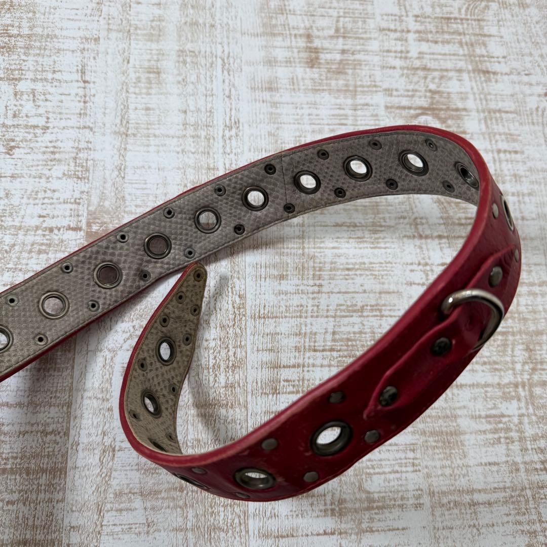 ケムリ kmrii ベルト　レッド　ヴィンテージ　KMRii