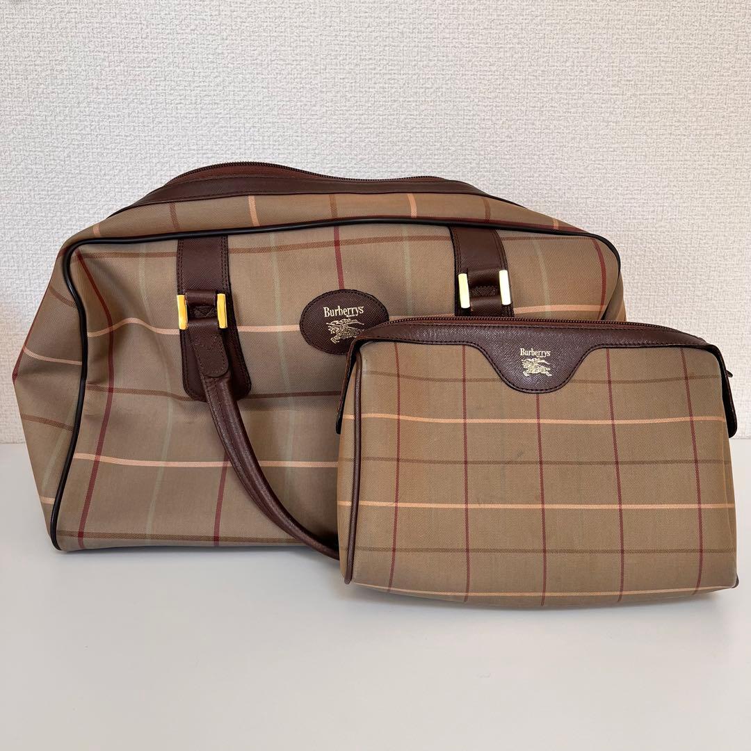 【※トミさん専用】Burberrys チェック柄 ボストンバッグ ポーチセット