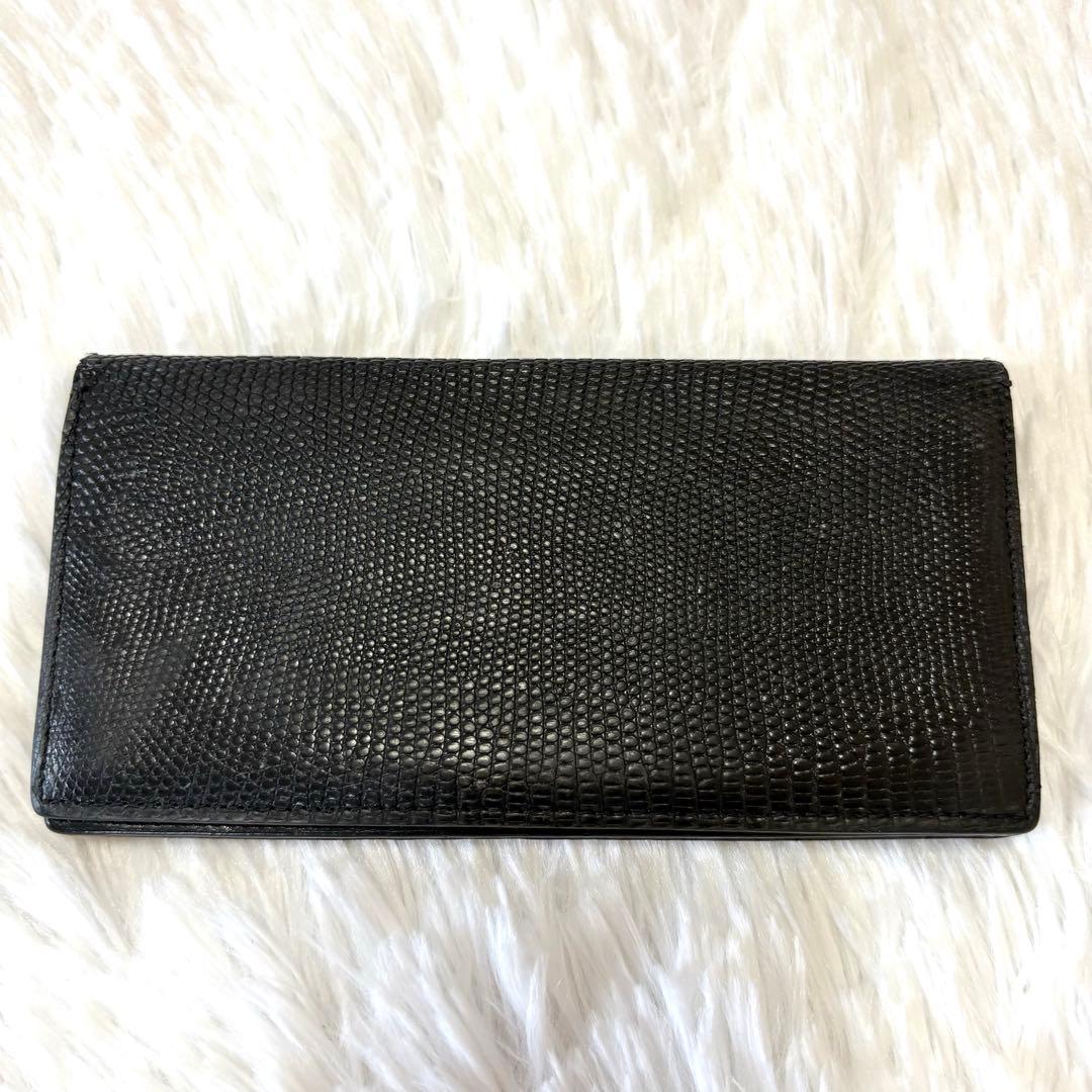 Camille Fournet 良品✨リザード レザー 長財布 二つ折り財布 黒