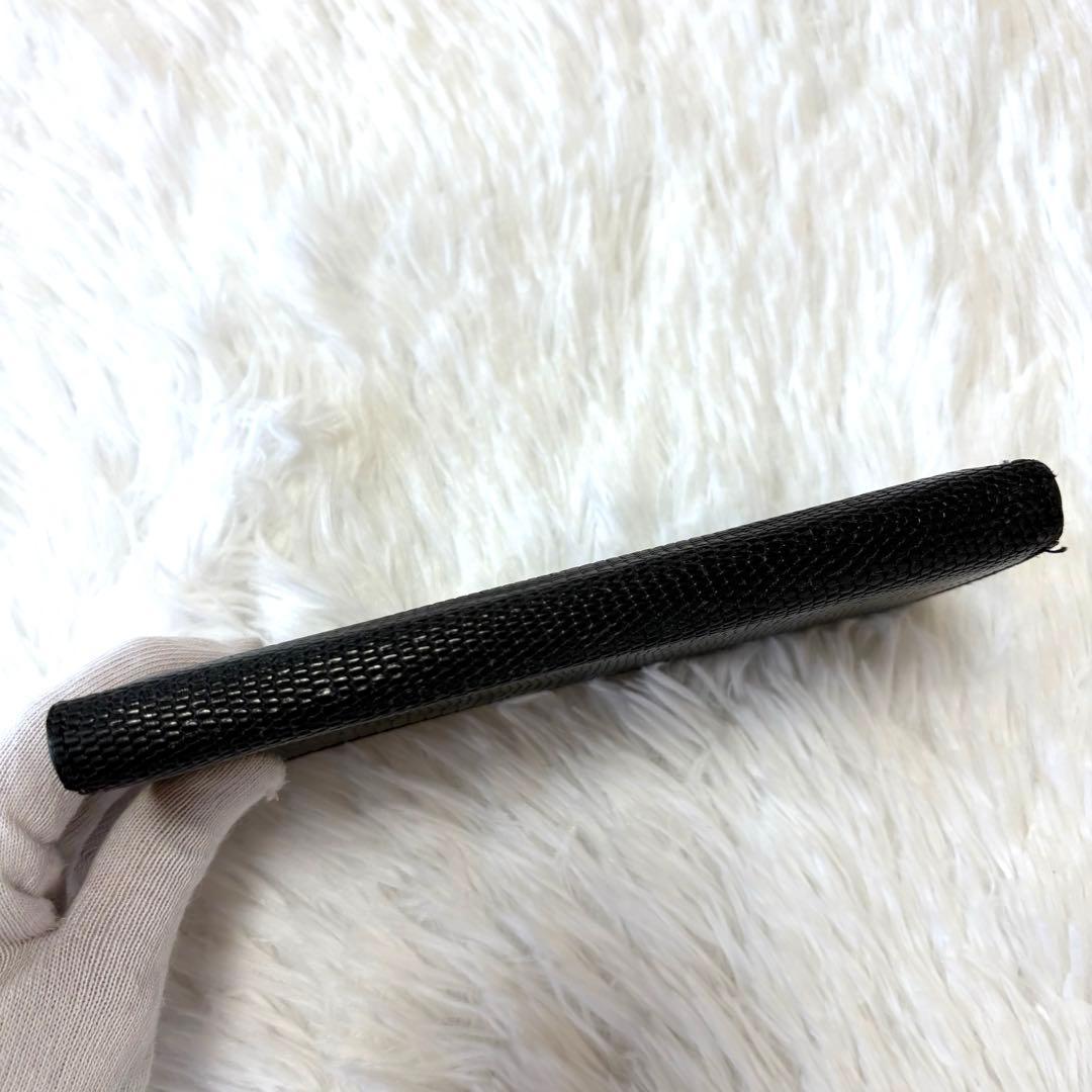 Camille Fournet 良品✨リザード レザー 長財布 二つ折り財布 黒
