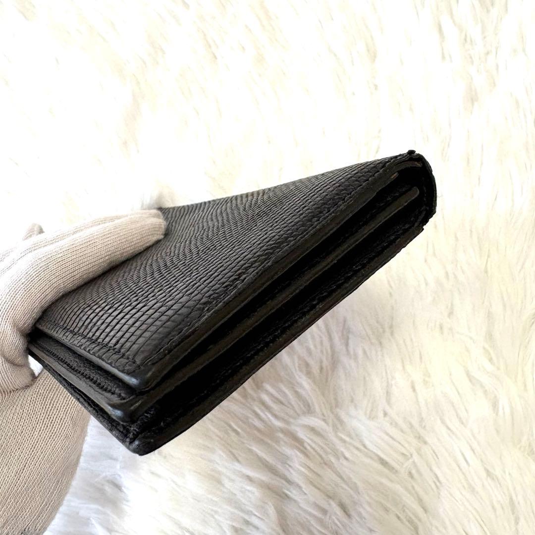 Camille Fournet 良品✨リザード レザー 長財布 二つ折り財布 黒
