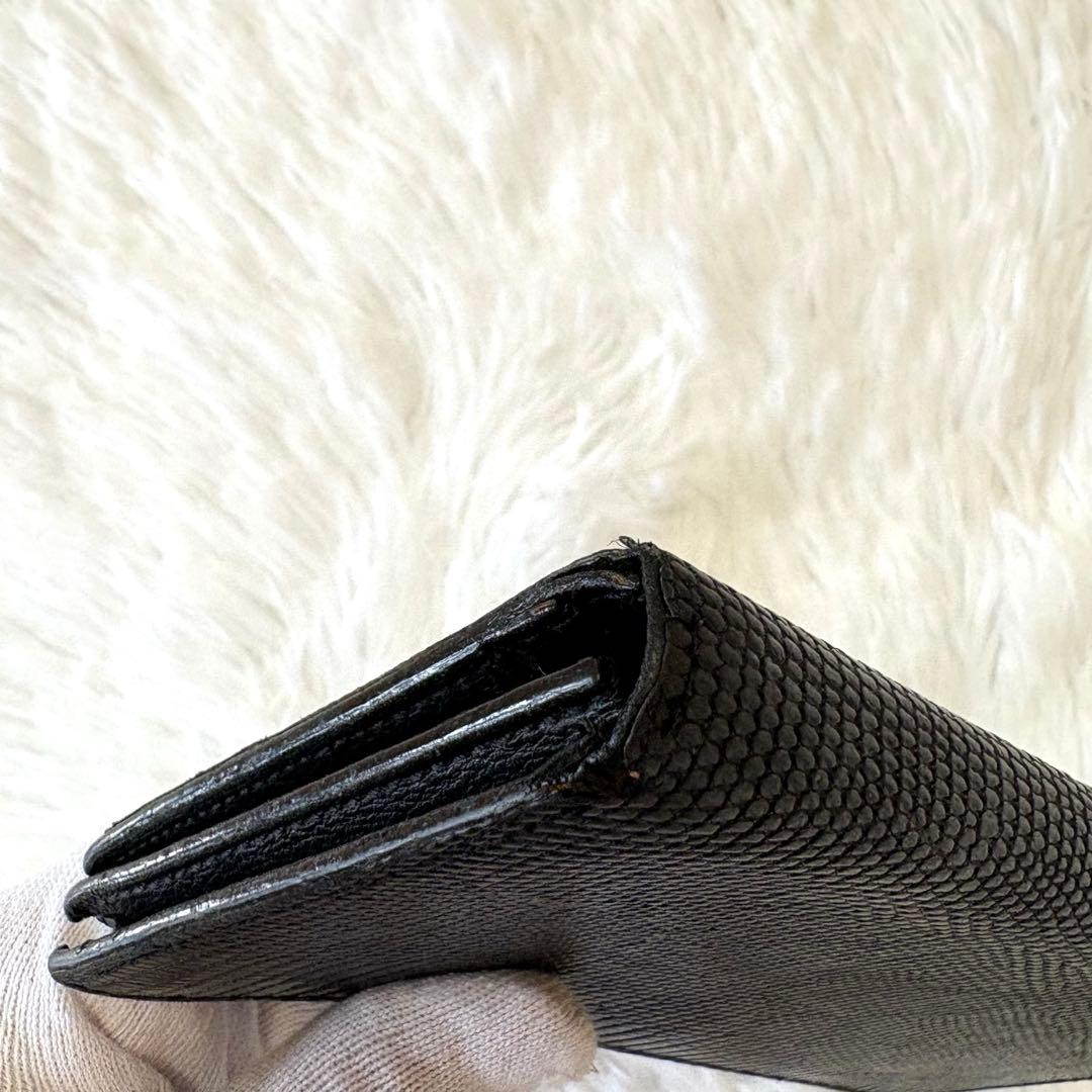 Camille Fournet 良品✨リザード レザー 長財布 二つ折り財布 黒