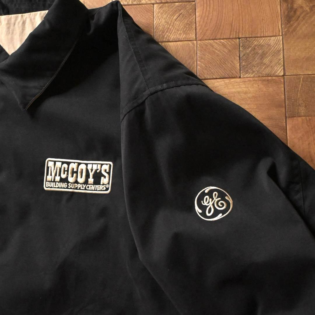 ダ*ー様 00s　US企業ロゴ　スイングトップ　ワークジャケット　ブラック　XL