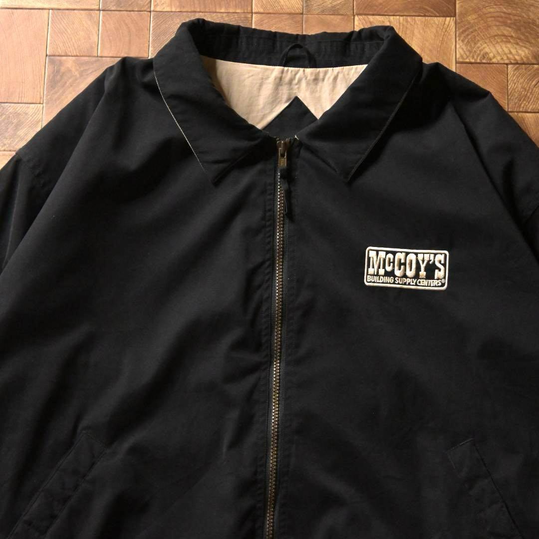 ダ*ー様 00s　US企業ロゴ　スイングトップ　ワークジャケット　ブラック　XL