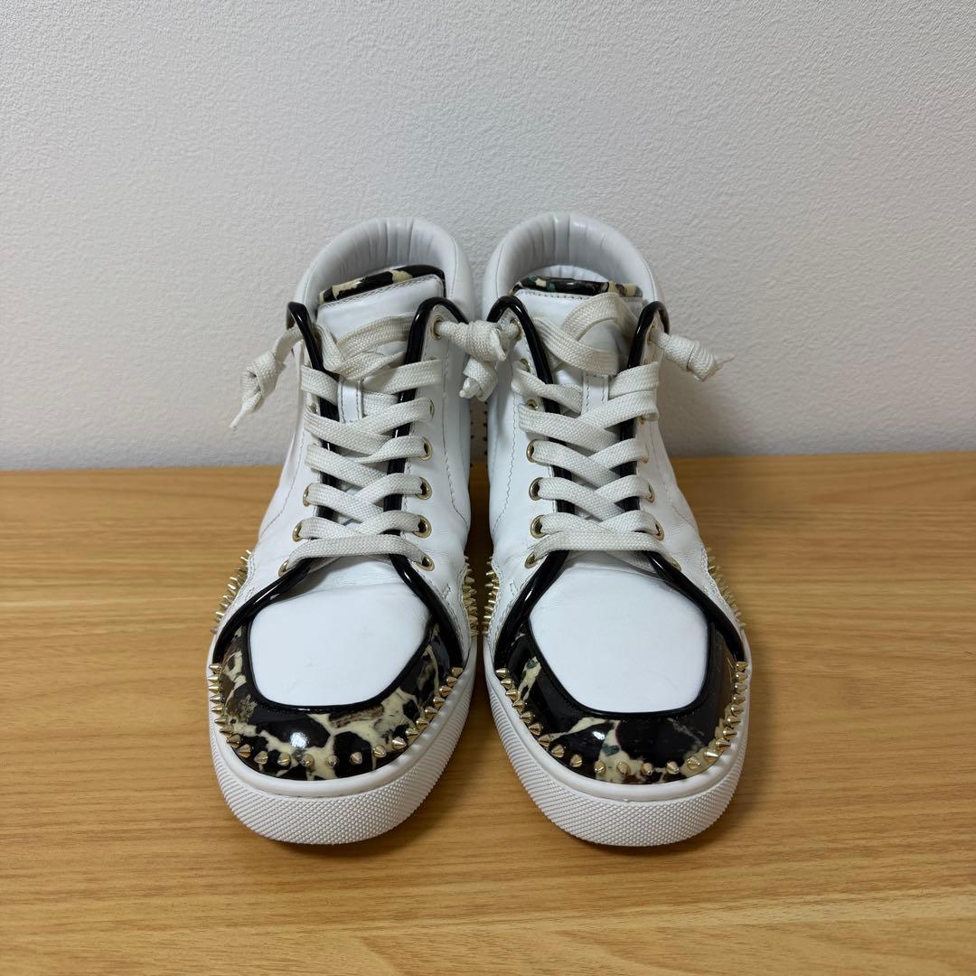 クリスチャンルブタン　ハイカット　スニーカー　40サイズ　白　レザー