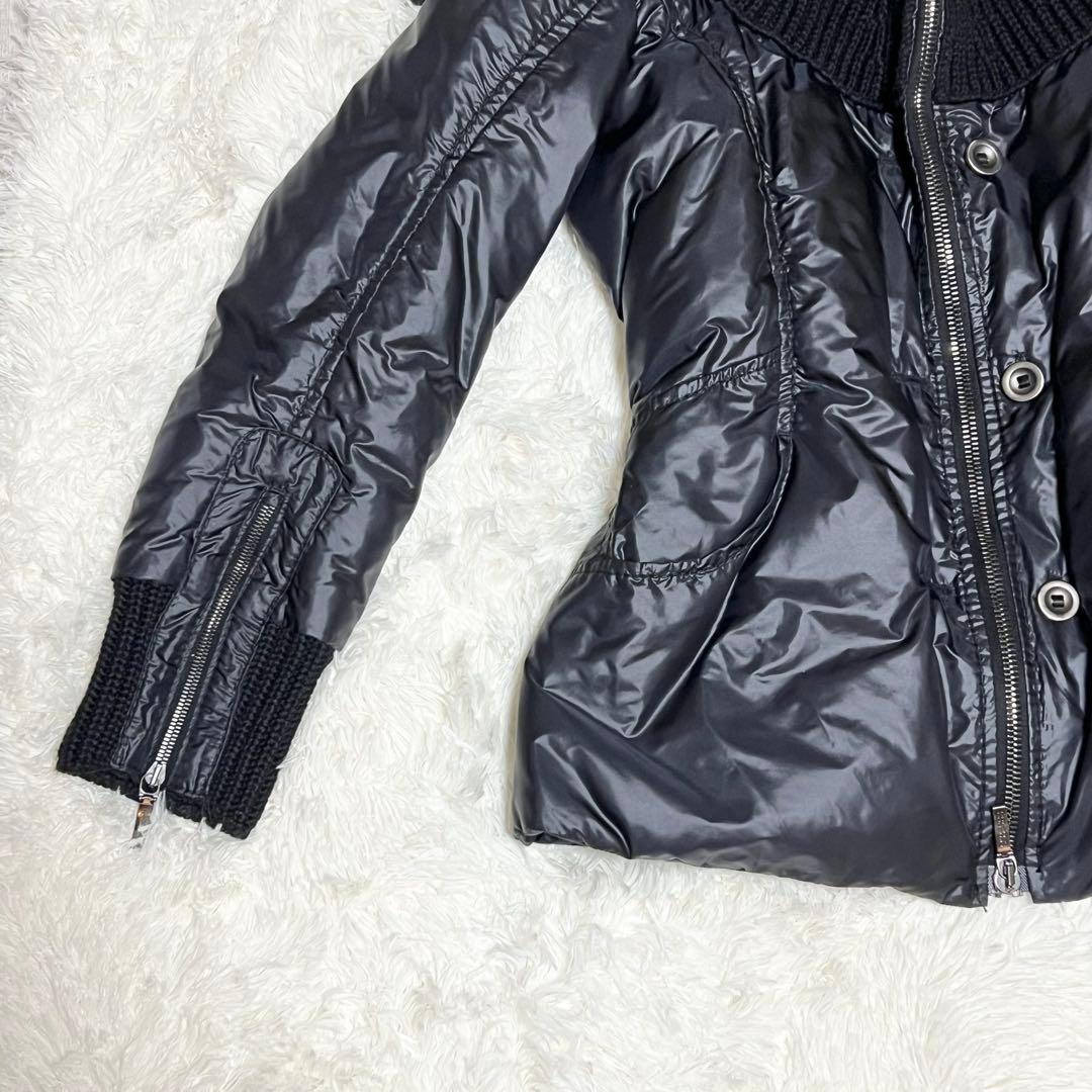 【美品】襟元　ニット　切替　ダウンジャケット ERMANNO SCERVINO