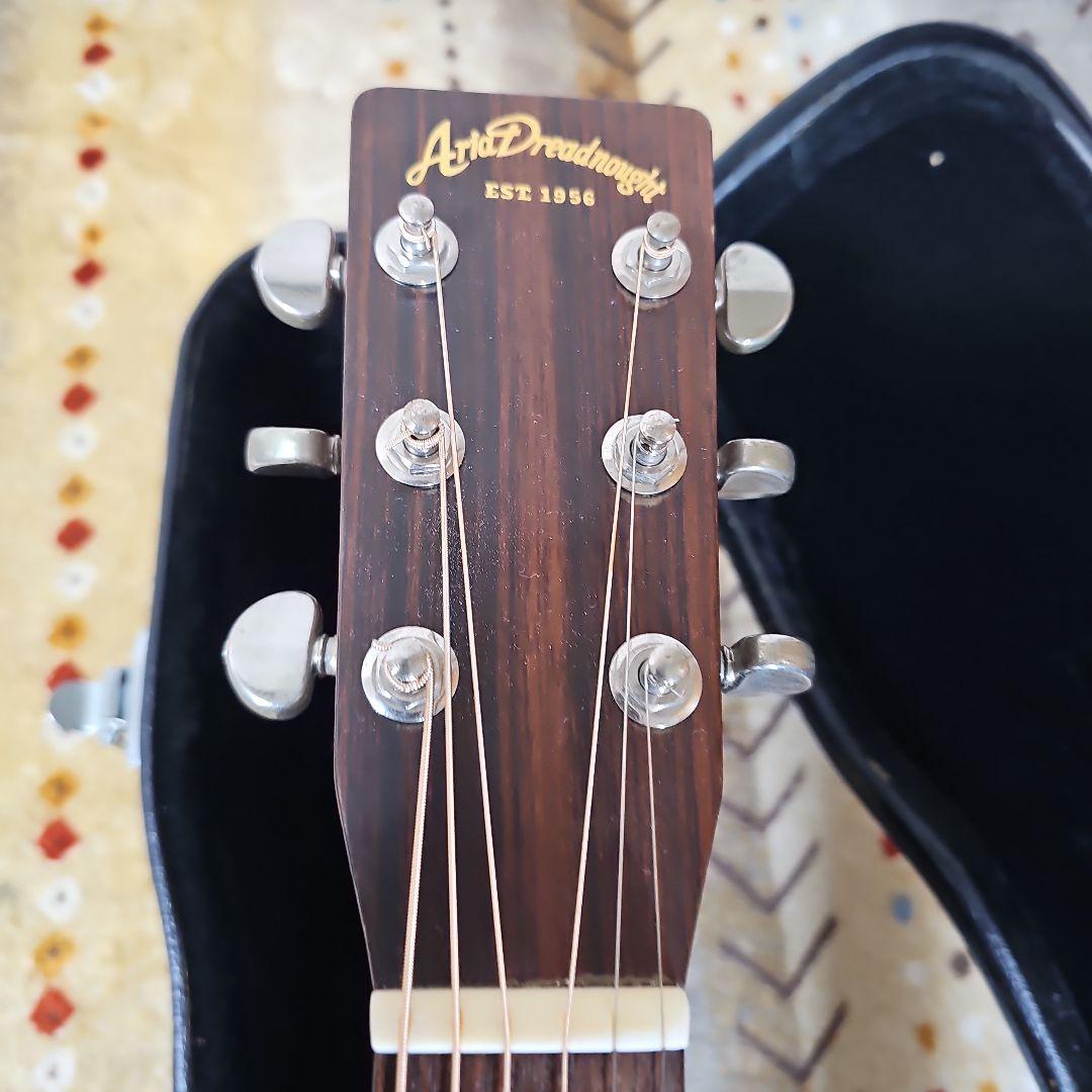 Aria.DreadnoughtAD-50トップ、バック単板! ハードケース付き