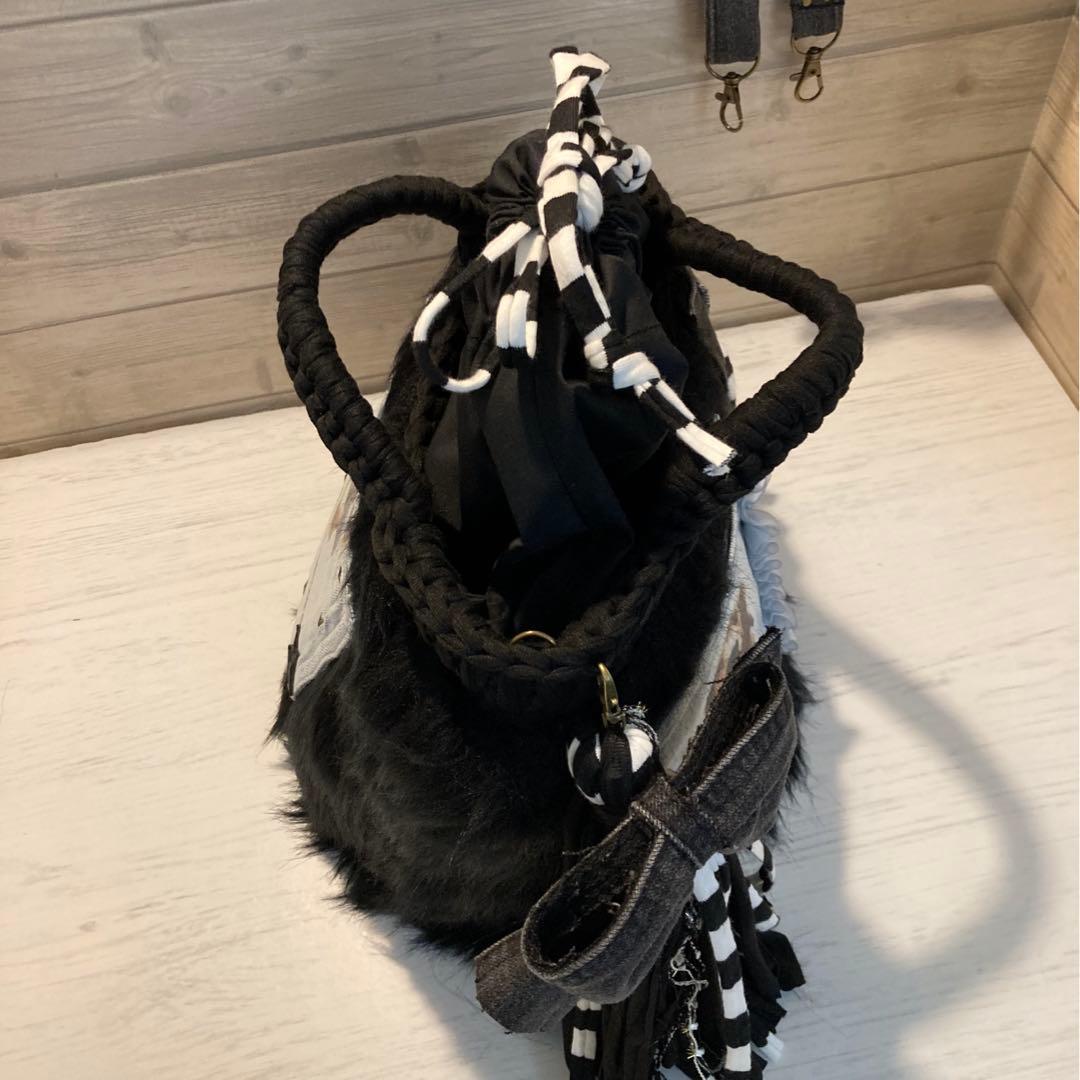 なつ様 ハンドメイドバッグ デニムリメイクバッグ うちの子バッグ