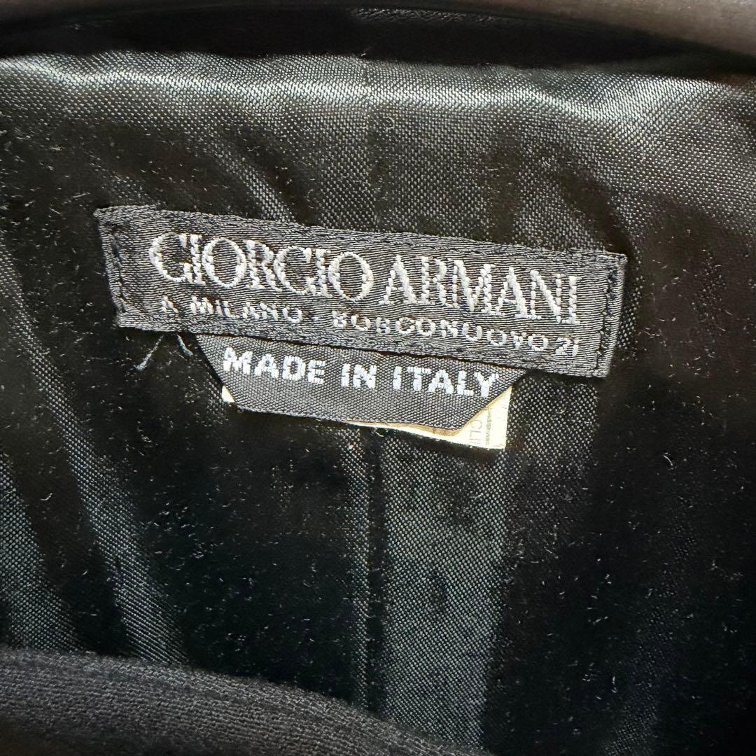 極美品ジョルジオアルマーニ 黒タグ ジップアップコート 2wayネック ブラック