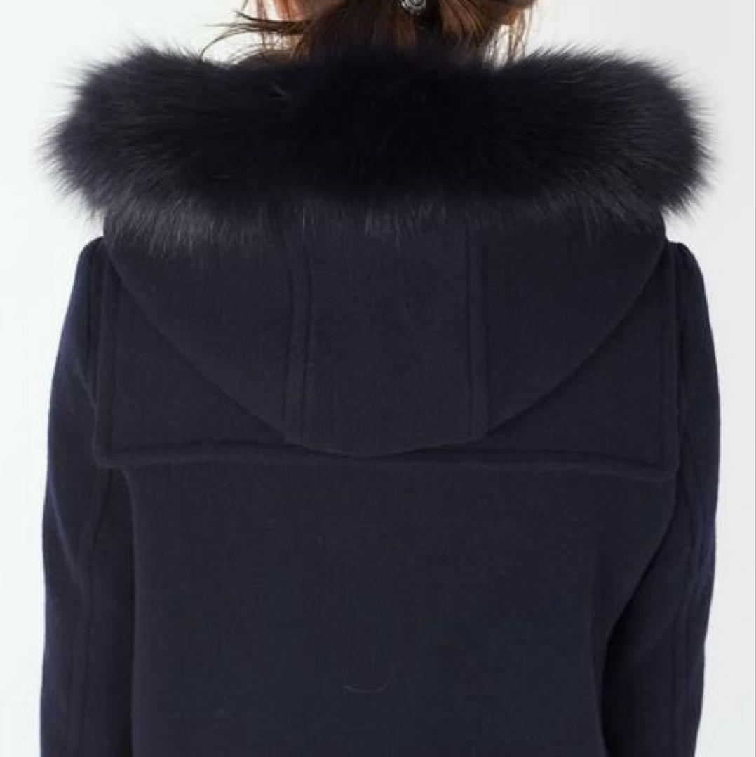 【美品】SHIPS メルトンファーダッフルコート ウール カシミヤ フォックス