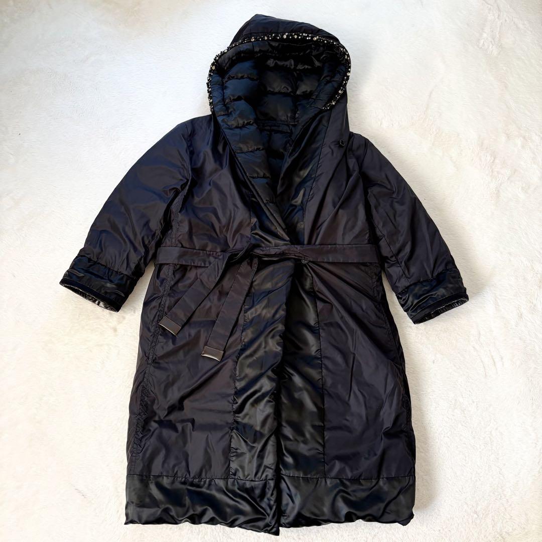 マックスマーラ　ダウンコート　リバーシブル　黒　L 大きいサイズ