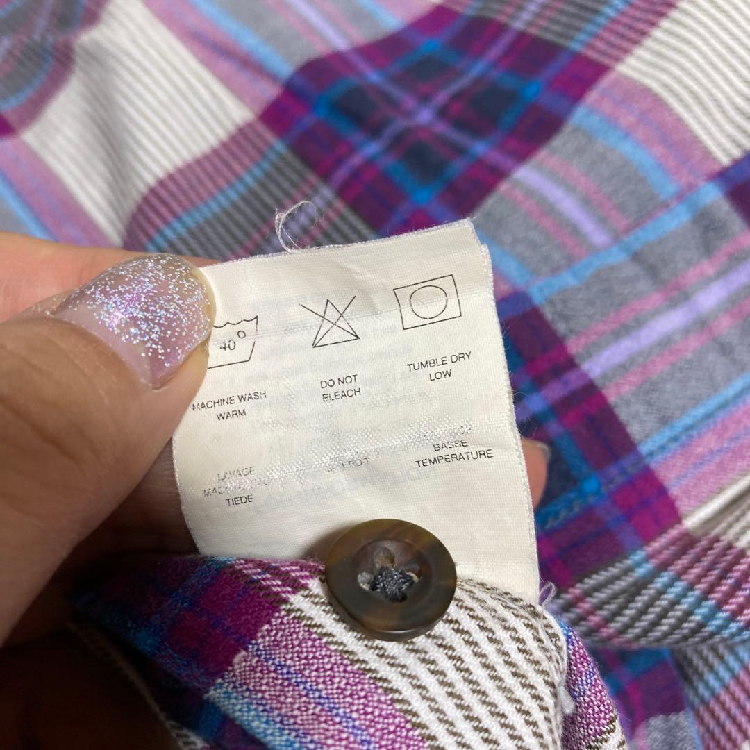 パタゴニア　チェックシャツ　パープル