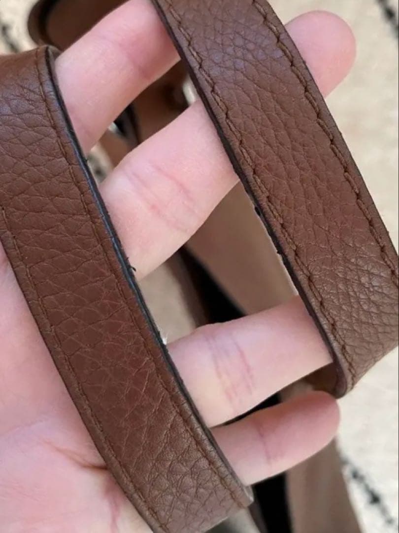 GUCCI グッチ 大判レザートートバッグ シボ革