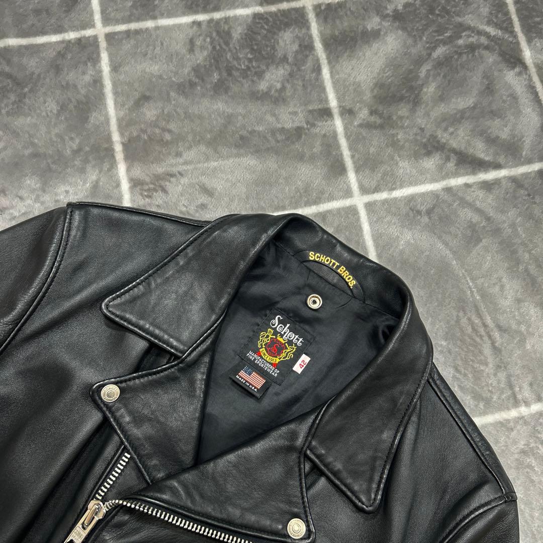 【羊革XL】未使用級 上野商会 SCHOTT ショット ダブルスレザージャケット