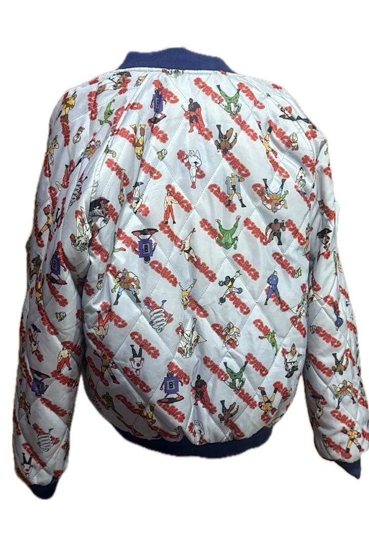 美品　スカジャン 青/白 刺繍 キン肉マン　スーベニア　BREEZE Mサイズ