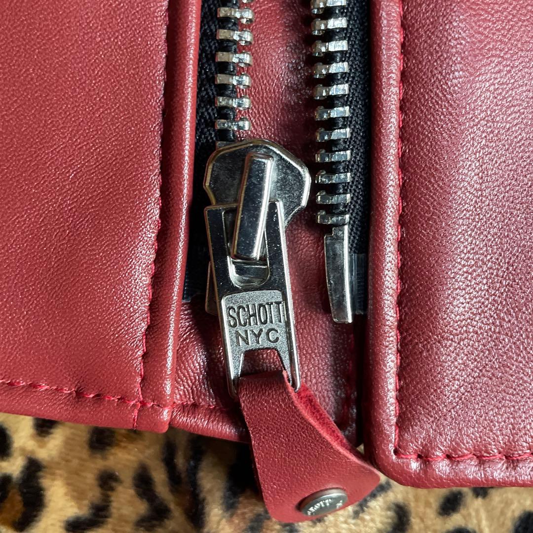 コタくん専用Schott バーガンディ ダブルライダースジャケット 38