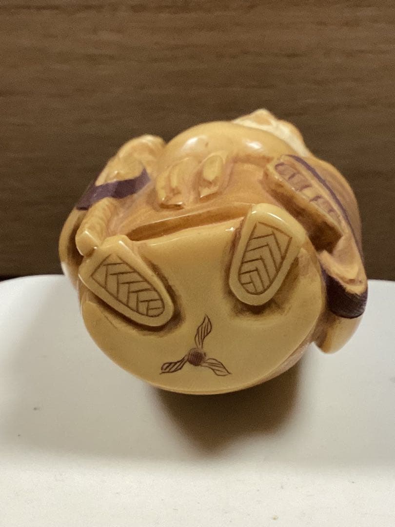 和彫刻　極上寿老人白材彫刻　骨董古美術品　高さ約3寸