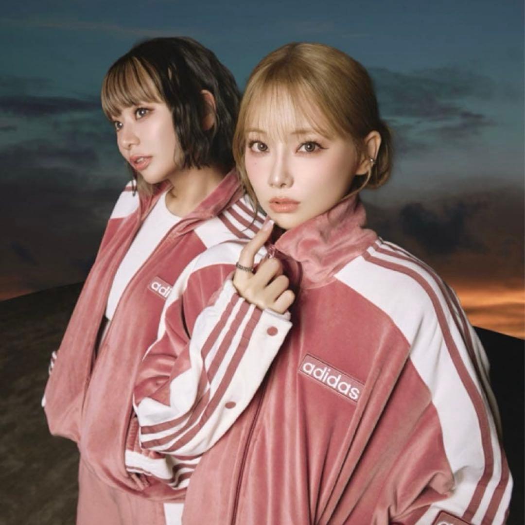 adidas ピンクベロア w adibreak velour tt Lサイズ