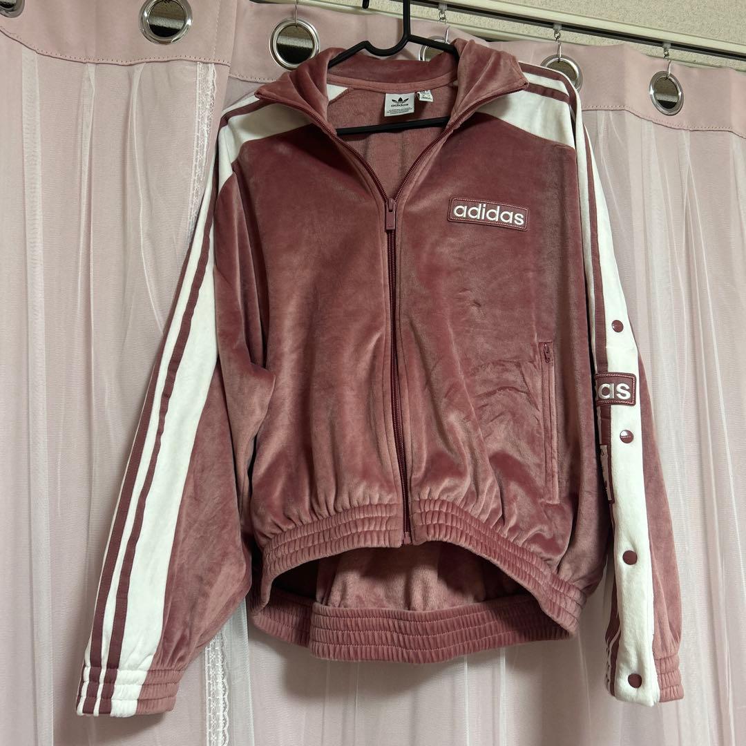 adidas ピンクベロア w adibreak velour tt Lサイズ