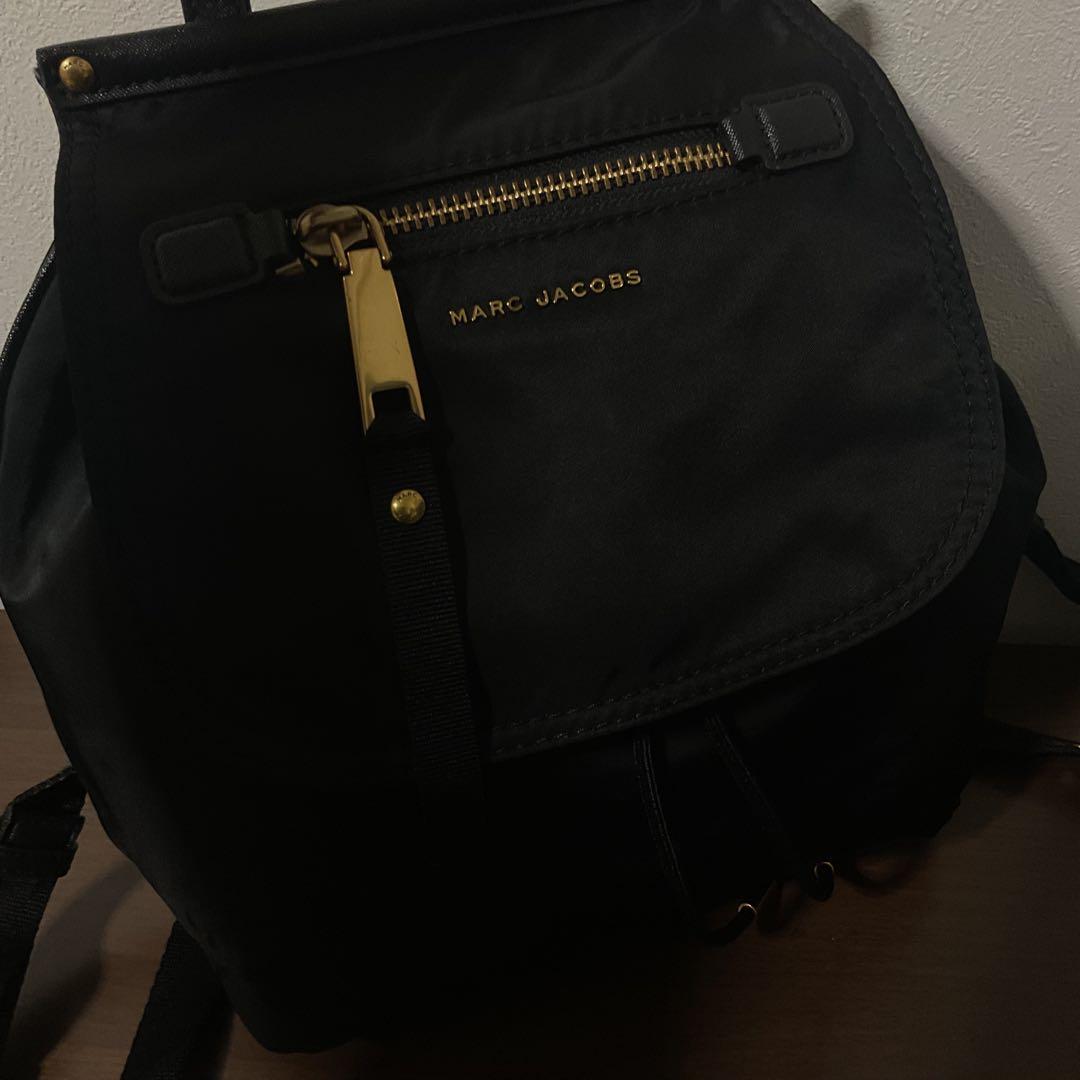 にゃあこ 美品 マークジェイコブス レザー×ナイロン ロゴ バックパック④