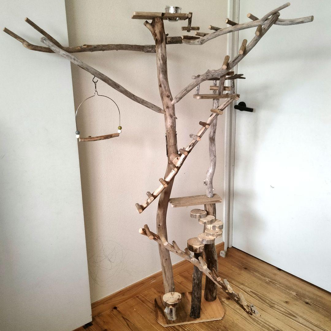 バードアスレチックジム大型 ㊺ 天然木 自然木 流木 インコ おもちゃ