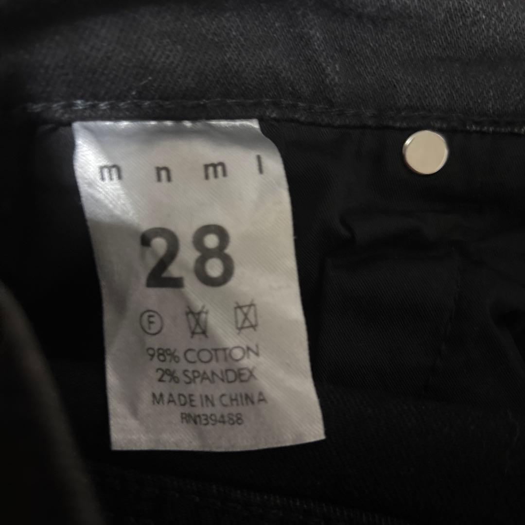mnml ミニマル28inブラックスキニーデニム