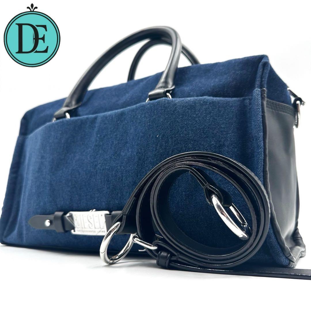 DIESEL ハンドバッグ ボストン 2way デニム シルバー金具 男女兼用