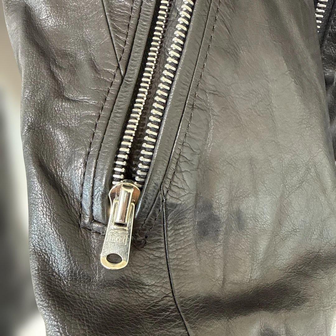 ストラム strum カーフレザー　シングルライダース sサイズ ダメージ有