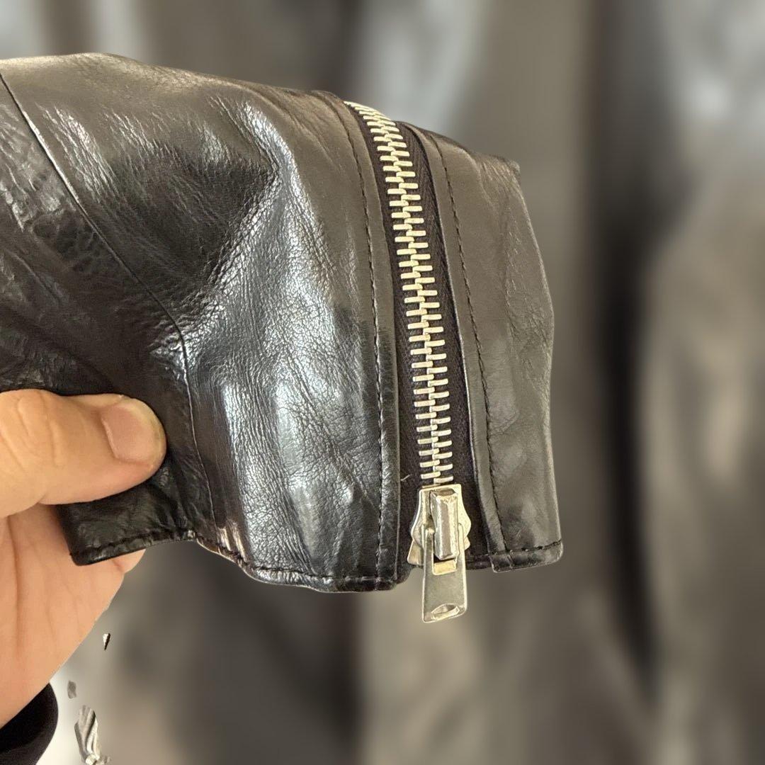 ストラム strum カーフレザー　シングルライダース sサイズ ダメージ有