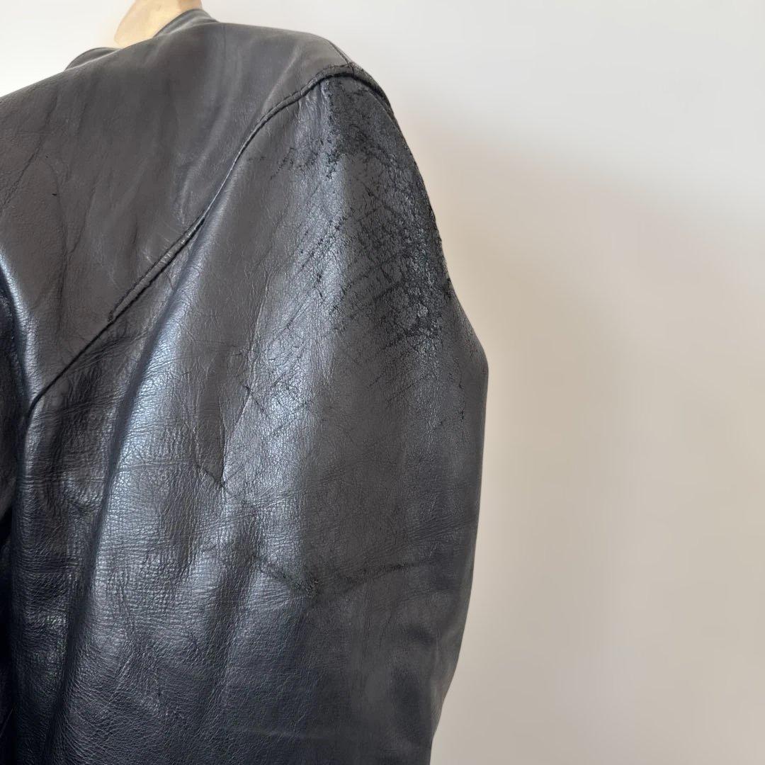 ストラム strum カーフレザー　シングルライダース sサイズ ダメージ有