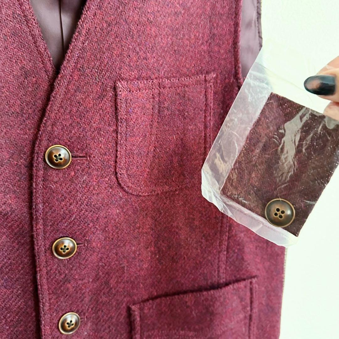 【 mitsumine × Harris Tweed 】 ボルドー　ベスト
