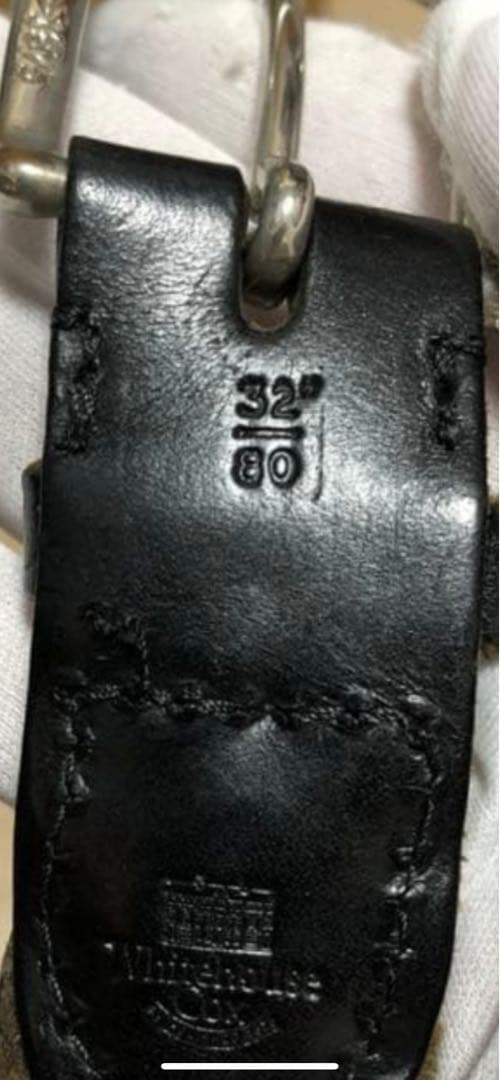 ホワイトハウスコックス レザー 編み込みベルト ブラック