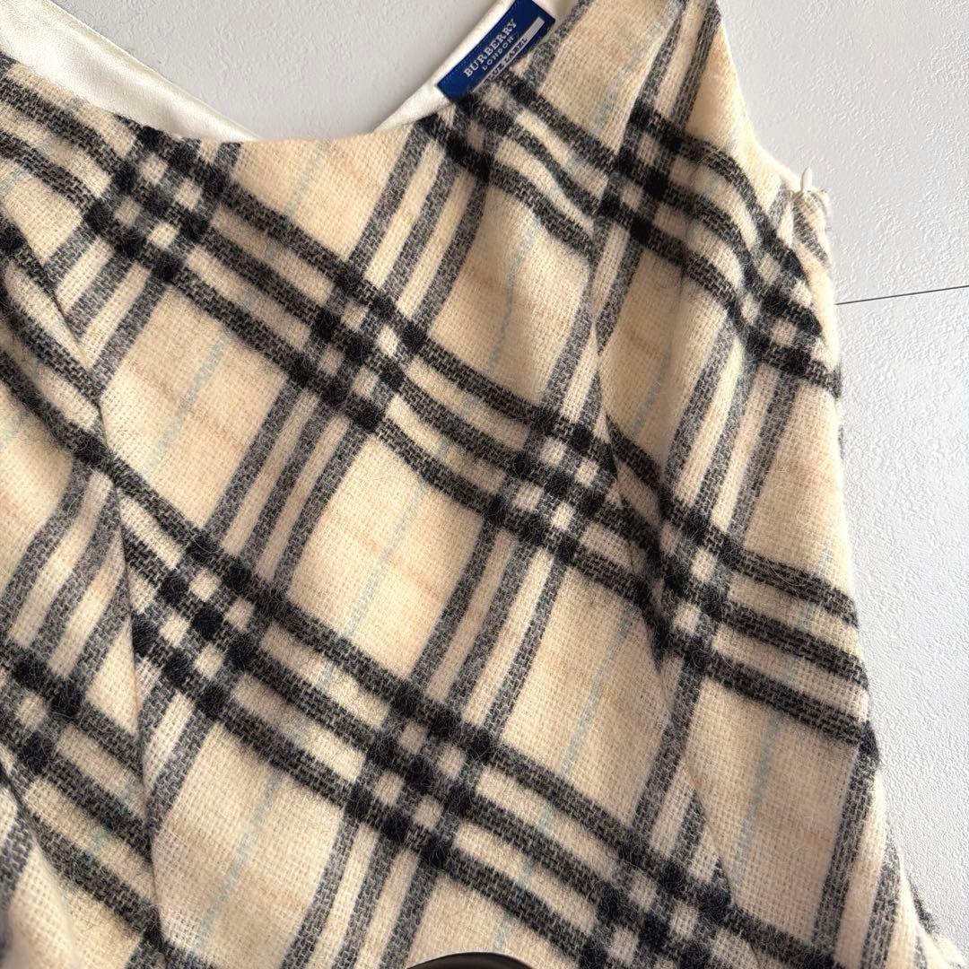 BURBERRY BLUE LABEL チェック ベロア リボン ワンピース