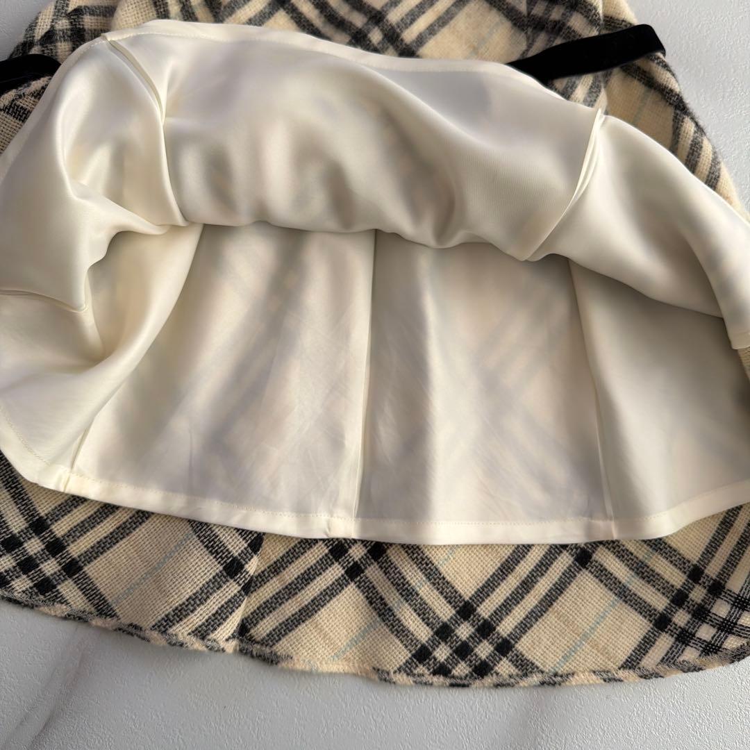 BURBERRY BLUE LABEL チェック ベロア リボン ワンピース