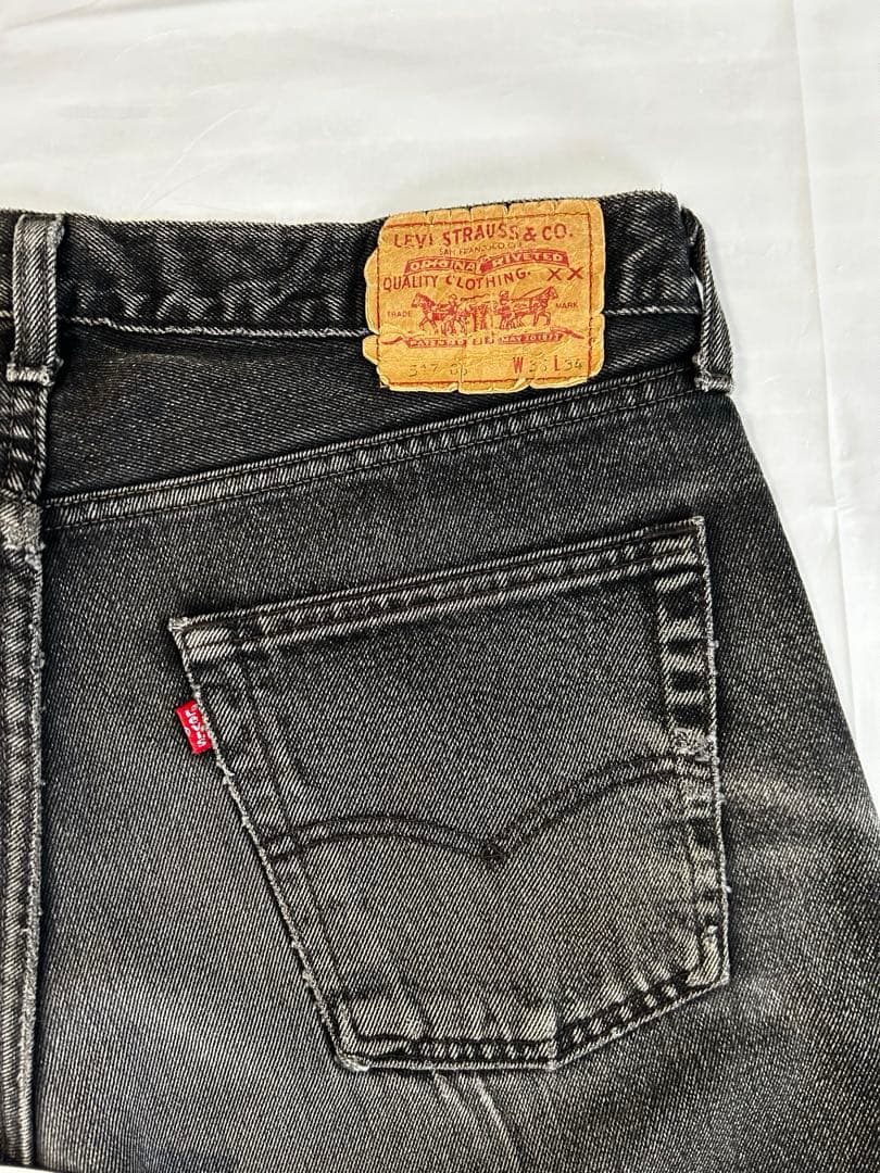 85年製 517 ブラック ユーロリーバイス UK製 ブーツカット W35L34