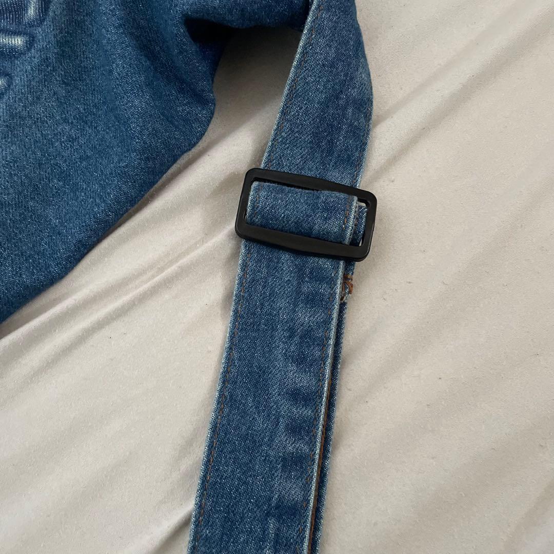 【美品】ハンティングワールド 大容量 デニム USA製 フラップ　ビッグロゴ