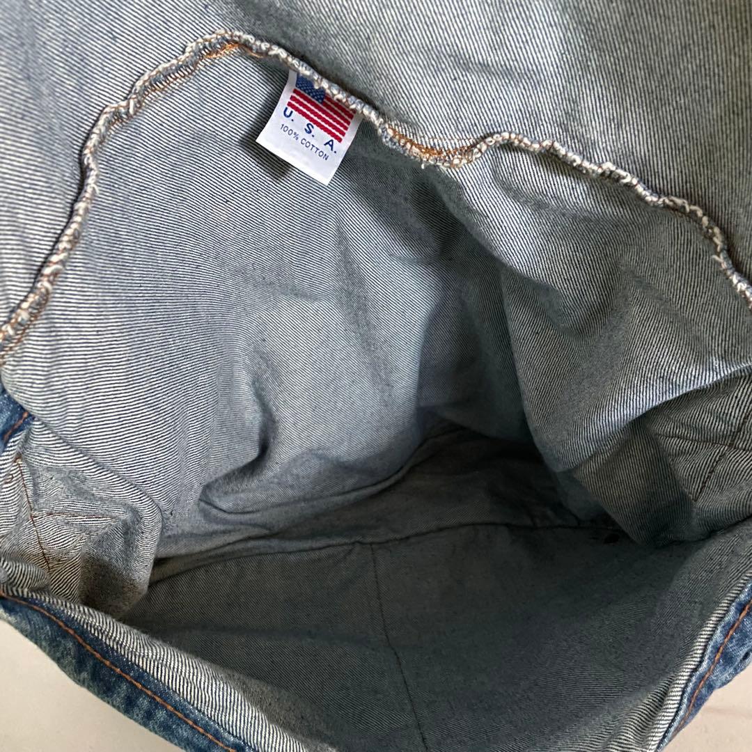 【美品】ハンティングワールド 大容量 デニム USA製 フラップ　ビッグロゴ
