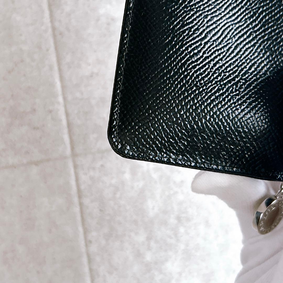 極美品✨ BVLGARI ブルガリ ケース レザー キーリング 黒