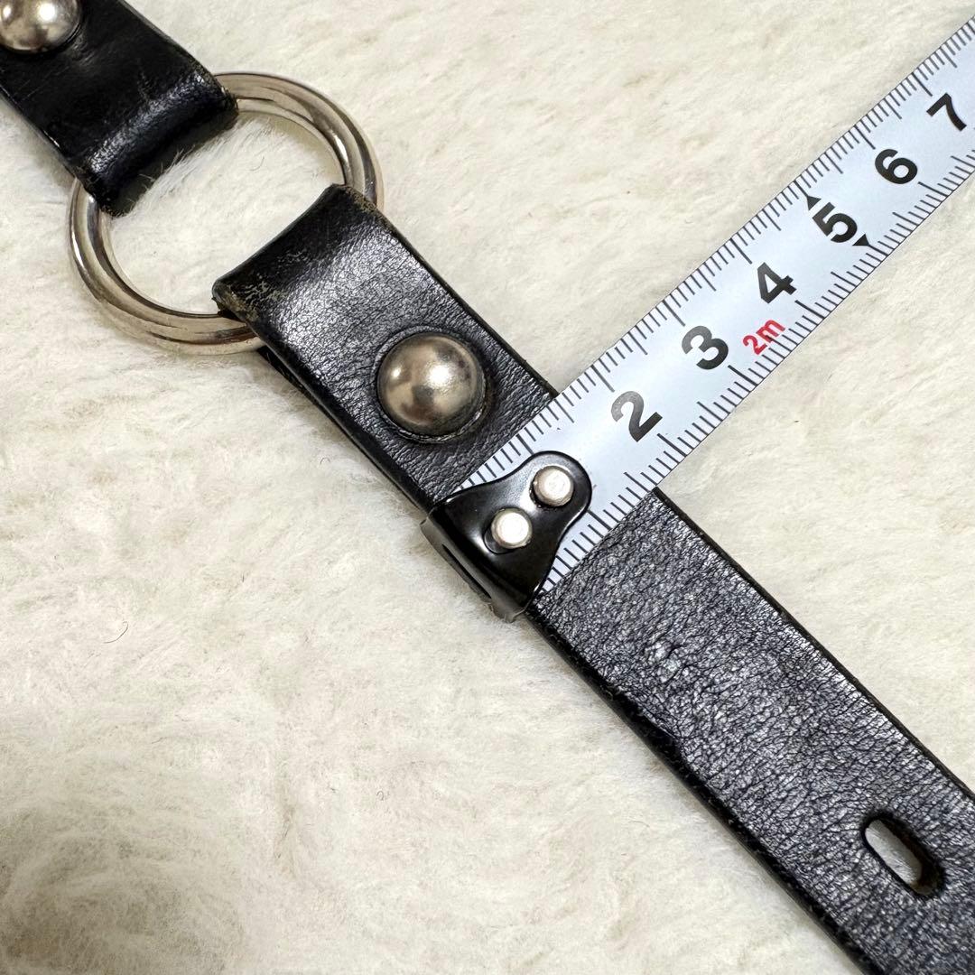 ヒステリックグラマー スタッズ&ロゴ 細レザーベルト 全長102cm