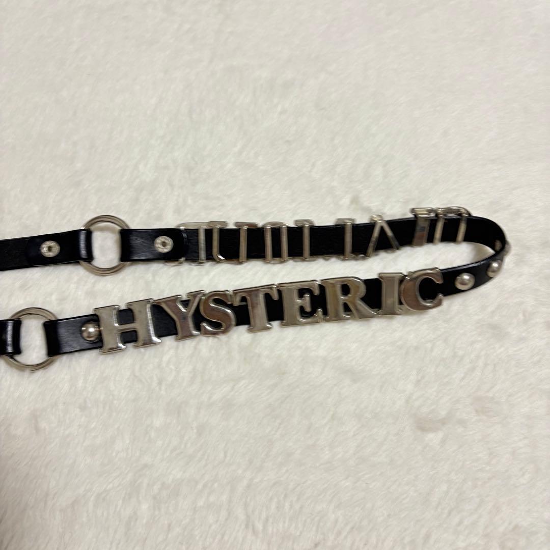 ヒステリックグラマー スタッズ&ロゴ 細レザーベルト 全長102cm